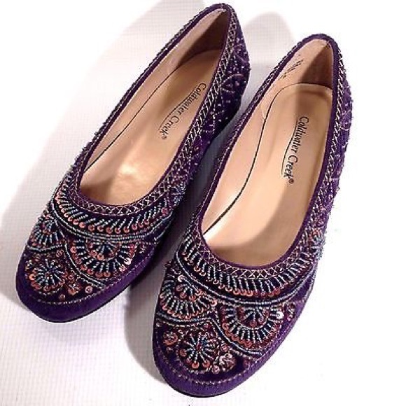 Coldwater Creek Shoes Purple Beaded Flats Poshmark